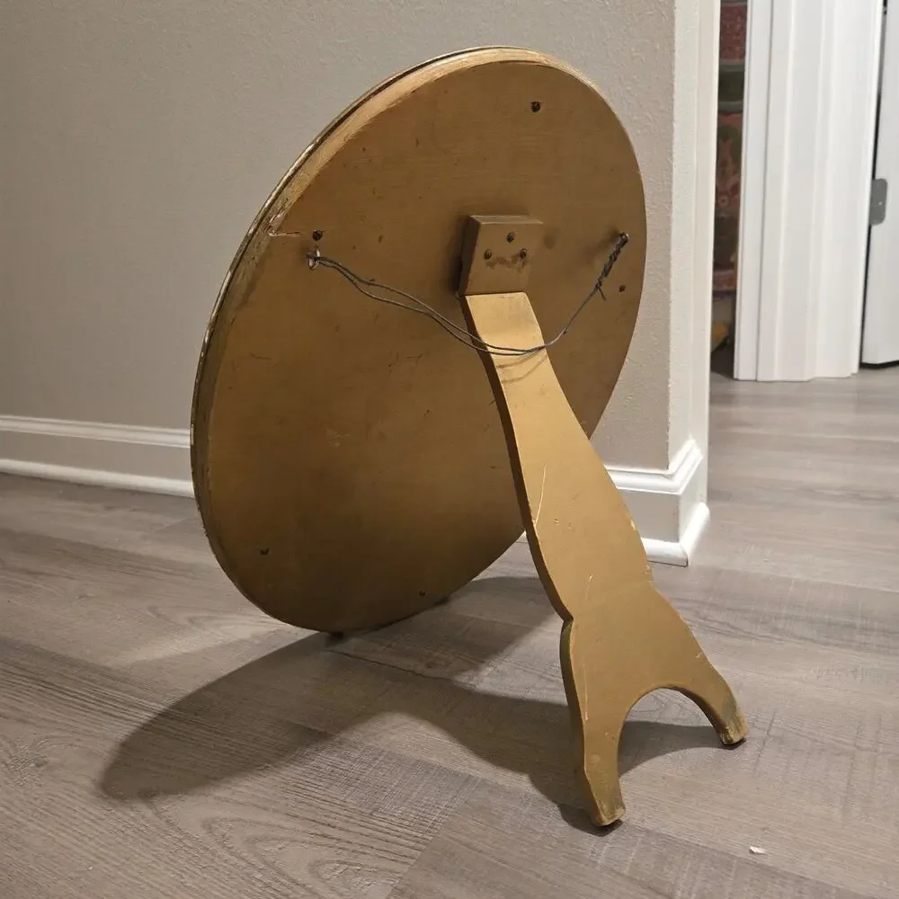 Antique Oval Gold Wood Framed Mirror